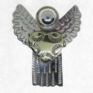 Rare HTF Silpada Sterling Silver and Brass Angel Heart Pin/Brooch